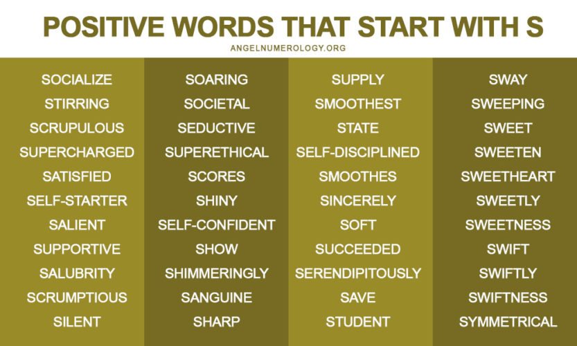 620+ Positive Words That Start With S – Happy & Beautiful S Words ...